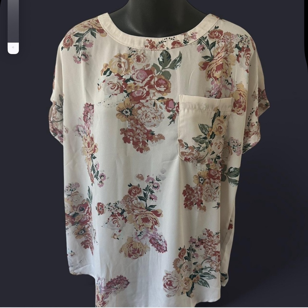 Buffalo David Bitton Floral Blouse - Cream and Pink